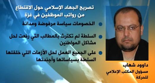 شهاب: الخصومات على رواتب موظفي القطاع سياسة مرفوضة ومدانة