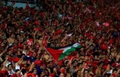 جماهير الأهلي تهتف لفلسطين أمام أتلتيكو مدريد