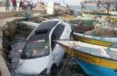حادث سير غريب في مياه الميناء غربي غزة