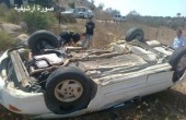 إصابة 3 مواطنين بانقلاب مركبة غرب جنين