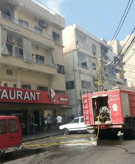 حريق في مطعم بمدينة صور جنوبي لبنان