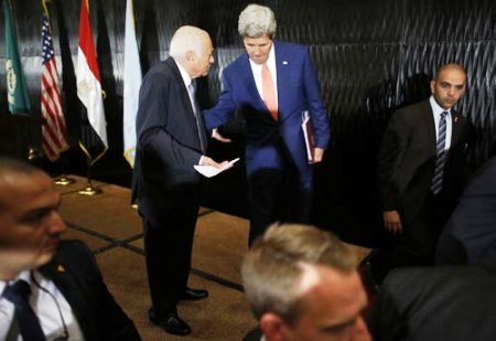 العربي يبحث مع كي مون وكيري تطورات القضية الفلسطينية