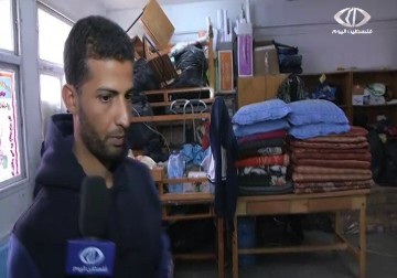 معاناة النازحين في قطاع غزة من أوضاع  صعبة خلال المنخفض الجوي – 8 – 1 – 2015 - يوسف أبو كويك