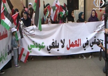 تقرير| الائتلاف اللبناني الفلسطيني لحملة حق العمل ينظم اعتصاما للمطالبة بحق العمل