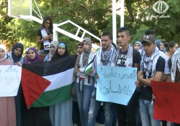 طلاب جامعة الجنان في جنوب لبنان ينظمون وقفة داعمة لانتفاضة القدس - 20 - 10 - 2015 - مريم الحاج موسى