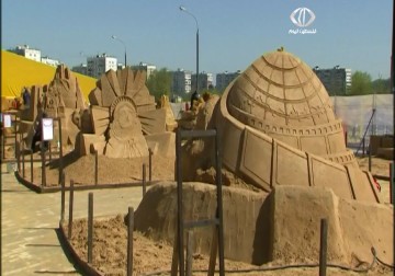 فنانون يتنافسون في فن النحت بالرمل في العاصمة الروسية موسكو – 26 – 4 – 2014 – ناصر ستة