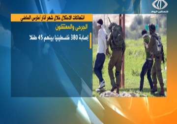 28 انتهاكاً بحق الصحفيين الفلسطينيين خلال آذار /مارس الماضي - زينب سباعي - 2  - 4 - 2016