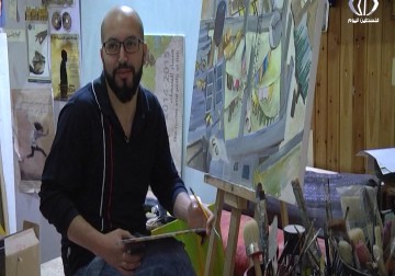 علاء البابا.. فنان تشكيلي يجسد المعاناة داخل مخيمات اللجوء بالألوان الزاهية  - رغدة عتمة - 4 - 4 - 2017