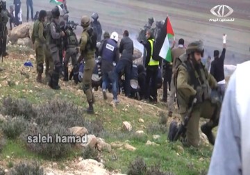 مواجهات في ترمسيا خلال وضع نصب تذكاري للشهيد ابو عين – 20 – 12 – 2014 – أماني الحسين