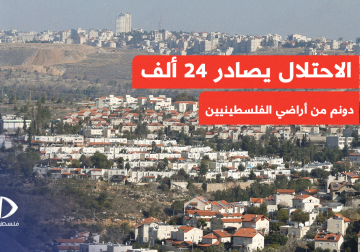 أعلن وزير المالية في الكيان الاسرائيلي مصادرة 24 الف دونم من اراضي الفلسطينيين بعد تصنيفها "اراضي دولة" حسب وصفه