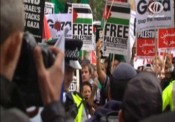 تظاهرة حاشدة في وسط العاصمة لندن احتجاجا على زيارة نتنياهو - 9 - 9 - 2015 - زياد أبو غزالة