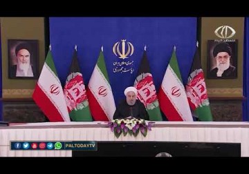 إيران_ تدشين سكة حديد ( خواف - هرات ) بين إيران وأفغانستان بحضور رئيسي البلدين