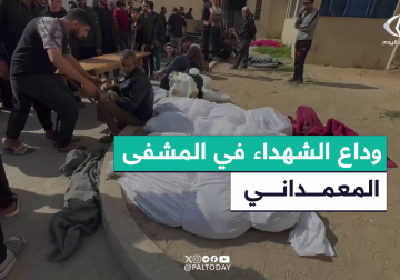  مراسل فلسطين اليوم عماد دلول يوثق وداع وتشييع الشهداء في غزة بعد استئناف الاحتلال حرب الإبادة