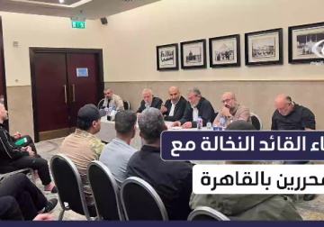 القائد زياد النخالة يستقبل الأسرى المحررين المبعدين إلى العاصمة المصرية القاهرة