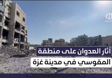 دمارًا واسعًا بخيام النازحين في حي النصر غرب #غزة بعد قصف الاحتـ.ـلال لعيادة المقوسي