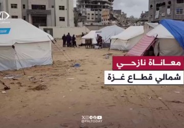 معاناة النازحين بمحيط المستشفى الإندونيسي شمال غزة في ظل نقص المواد الأساسية للحياة