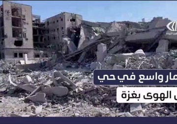 مراسل فلسطين اليوم يوثق الدمار الهائل في حي تل الهوى بغزة ومبانيه السكنية والتعليمية