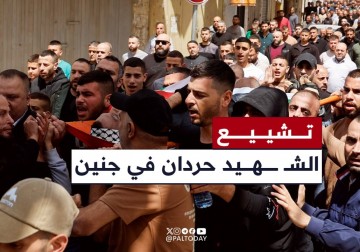 جماهير غفيرة في مدينة جنين تشيع جثمان الشهيد حسن حردان الذي ارتقى برصاص قوات الاحتلال