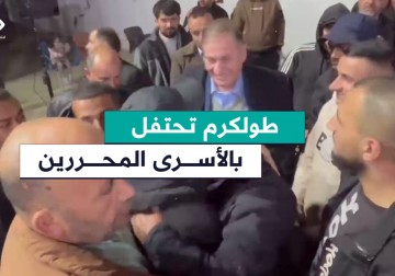 استقبال الأسرى المحررين سعيد البنا وبكر خربوش ومحمود كليبي في مدينة طولكرم