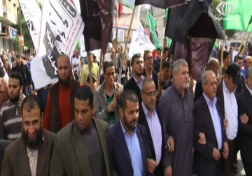 القوى الوطنية والإسلامية خلال مسيرة في غزة تحذر من محاولات إجهاض انتفاضة القدس - 6 - 11 - 2015- أكرم دلول