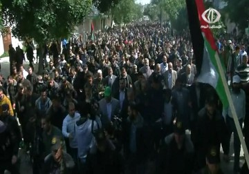 حشود جماهيرية حاشدة في غزة  تتظاهر بدعوة من حركة الجهاد رفضا للإرهاب الإسرائيلي – 27 – 2 – 2015 - رمزي البيروتي