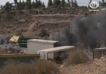 إصابات خلال مواجهات في مدينة البيرة - 18 - 10 - 2015 - هادي خزعل