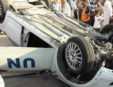 8 اصابات في حادثي مرور وسط وجنوب القطاع