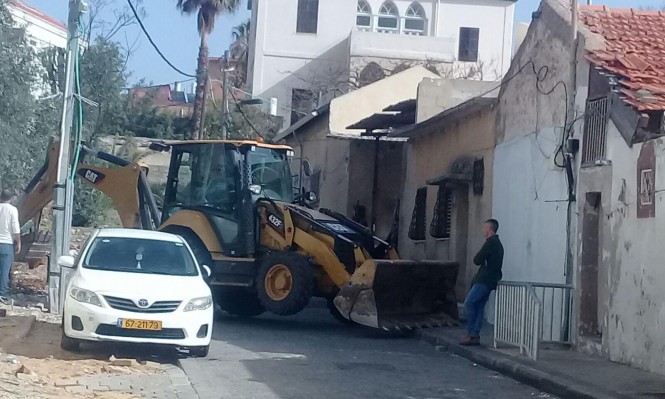 هدم حديقة منزل في يافا