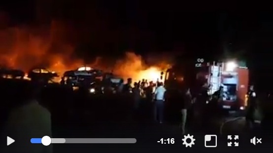 جنين.. حريق يبتلع 900 مركبة والأسباب لم تتضح بعد