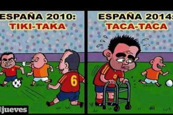 كاريكاتير يشرح الفرق بين إسبانيا 2010 و2014