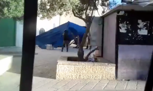 قوات الاحتلال تزيل خيمة التضامن مع الأسرى في العيسوية