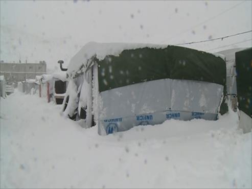 11 ضحية جراء العاصفة من اللاجئين السوريين في لبنان