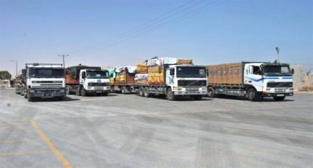 600 شاجنة تدخل غزة عبر كرم أبو سالم