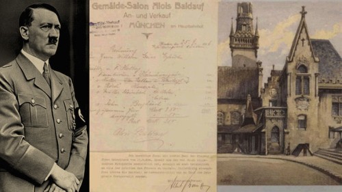 للبيع..لوحة بالألوان المائية بريشة هتلر.