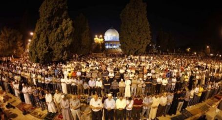 آلاف المواطنين يؤدون صلاتي التراويح والفجر في رحاب الأقصى