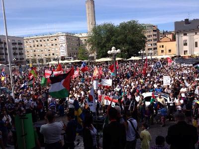 حملة تضامن في السويد ضد العدوان الصهيوني على الشعب الفلسطيني 