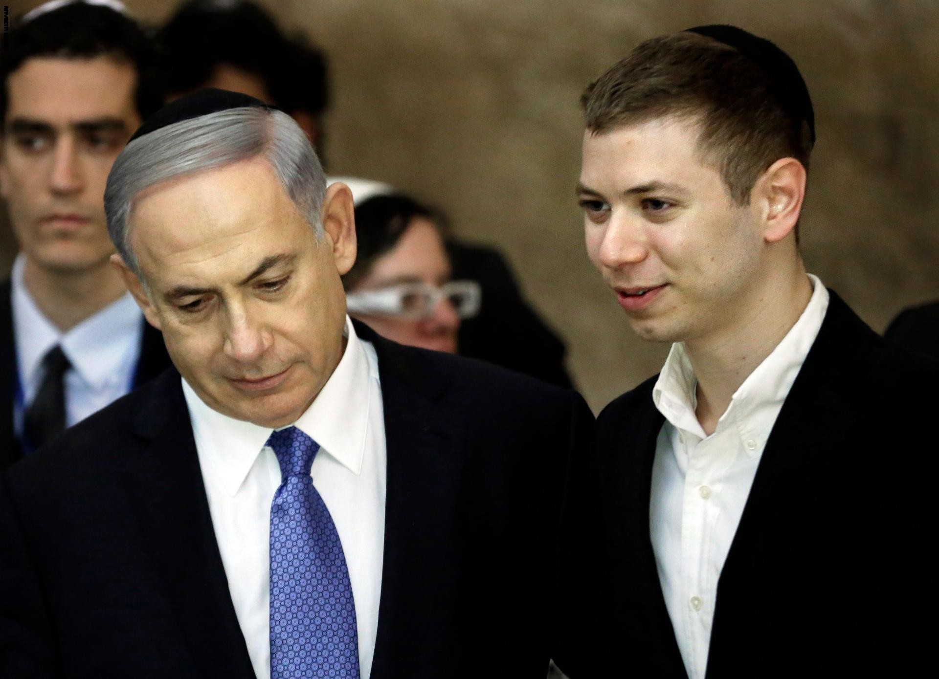 Benjamin Netanyahu (L) and his son Yair .jpg