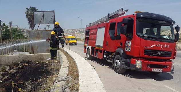 الدفاع المدني يتعامل مع 18 حادثاً بالضفة
