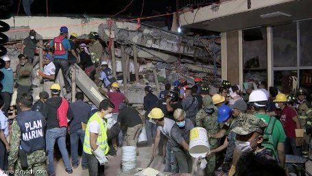 المكسيك.. مقتل 21 طفلا على الأقل في انهيار مدرسة جراء الزلزال