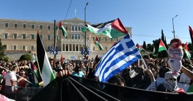 تظاهرات في اليونان دعما لغزة.jpg
