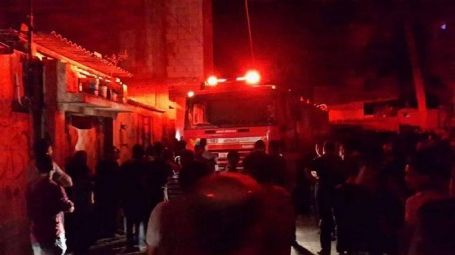 4 اصابات جراء حريق بمنزل غرب غزة