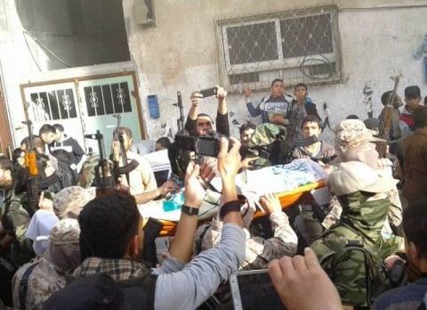 تشييع جثمان الشهيد العايدي في غزة
