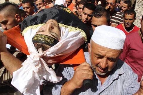 تشييع جثمان الشهيد التلاحمة في خرسا جنوب الخليل