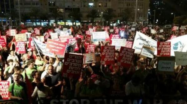 مسيرة حاشدة في تل أبيب للمطالبة بإقالة نتنياهو من منصبه
