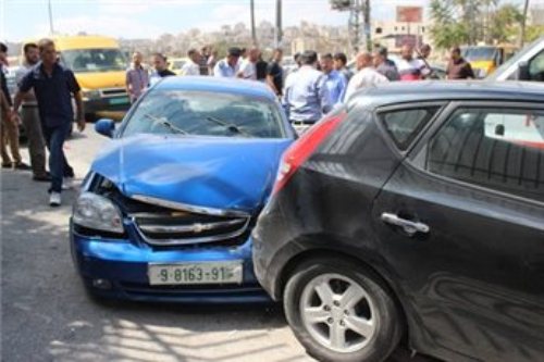 7 إصابات في حادث تصادم بين مركبتين شمال نابلس.
