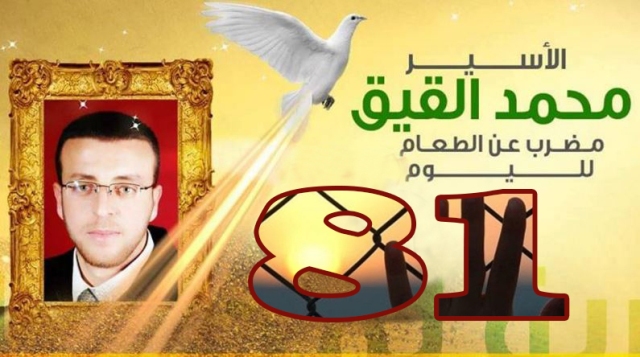 غداً.. الاحتلال ينظر بطلب نقل الأسير القيق لمشفى فلسطيني