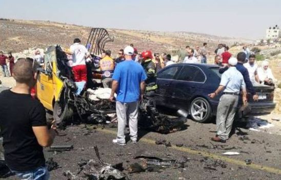 رام الله... مصرع 6 أشخاص بينهم أطفال وإصابة آخر بحادث مروع