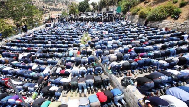 استمرار الاعتصام أمام المسجد الأقصى لليوم السابع على  التوالي