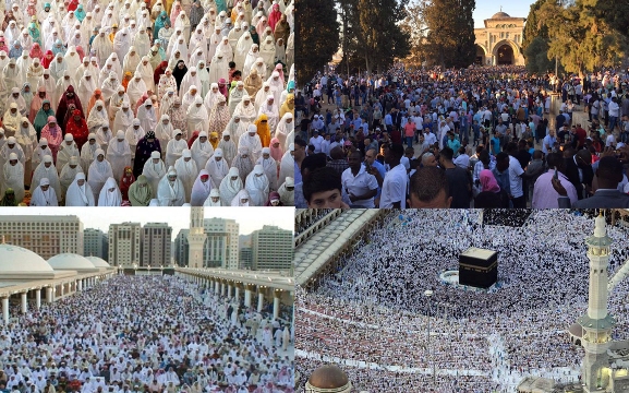 المسلمون بجميع أنحاء العالم يحتفلون بعيد الفطر