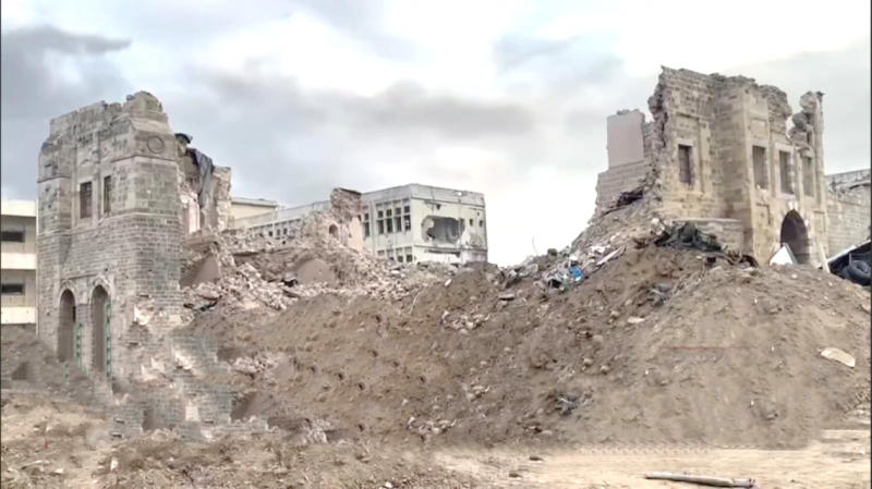 تدمير اماكن اثرية في غزة.png